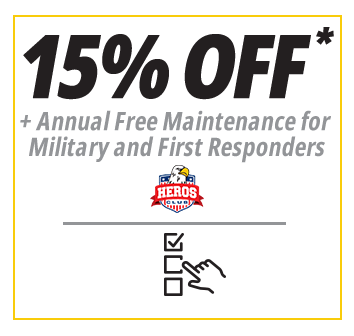 15% Off + Annual Free Maintenance for Military and First Responders Coupon