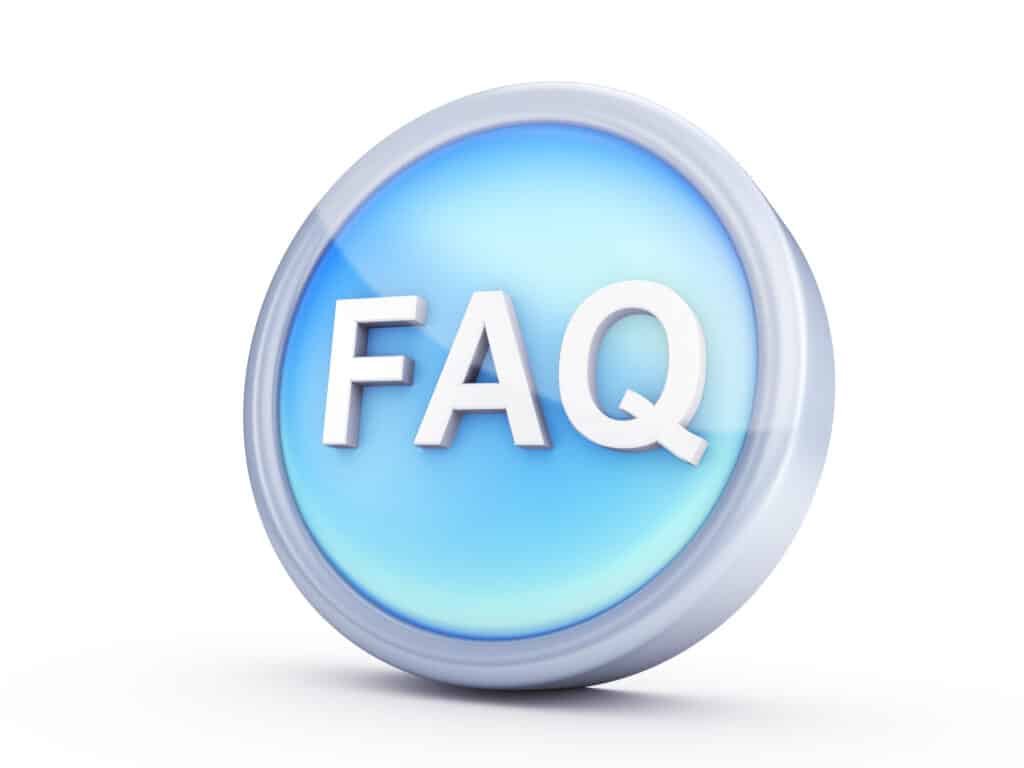 A FAQ symbol icon isolated on a white background, with clipping path. FAQs for Residential HVAC Systems. 