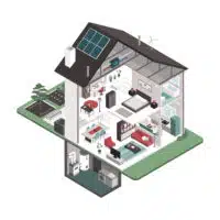 Contemporary energy efficient house interiors, Natural Drafting Techniques.