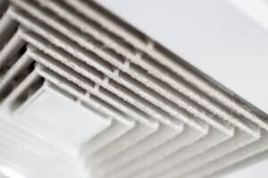 Dust out from air duct, Ductwork Inspection.